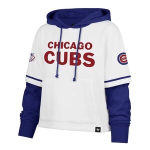 47 Brand Chicago Cubs White and Blue Pullover